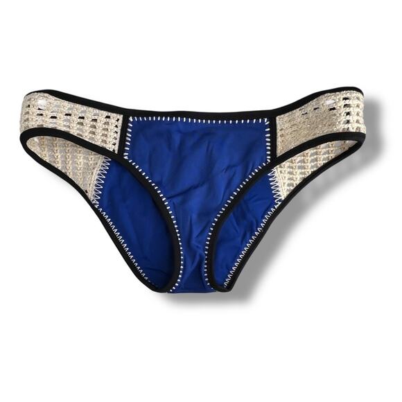 Victoria Secret Crochet Blue Bikini Bottoms Large - Picture 2 of 5